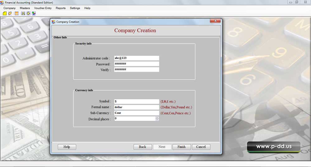 Screenshot of Account Bookkeeping Software