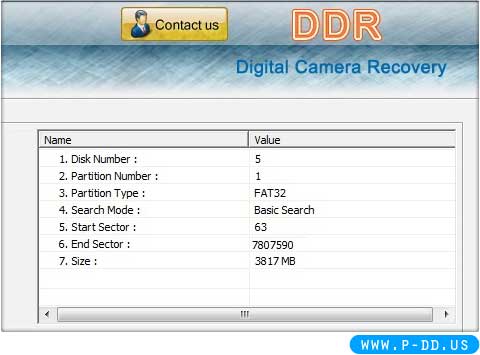 Screenshot vom Programm: Digital Camera Restoration Tool