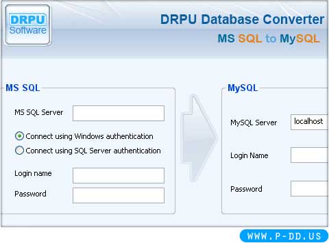 MSSQL to MySQL database converter utility merge selected records rows, table