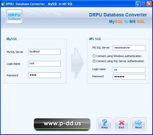 Screenshot of Migrate MySQL To MS SQL Database