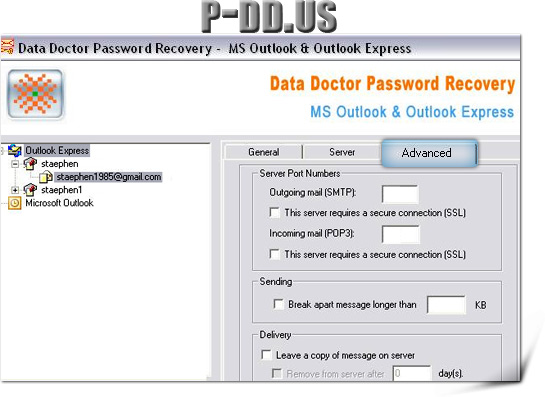 Outlook Express password restore program